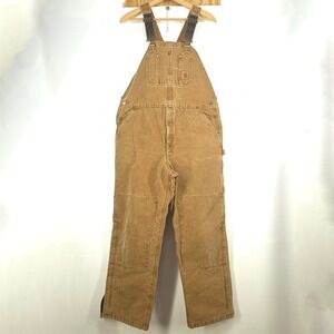 Vintage Carhartt Duck Canvas Overalls Men 42x30 Double Knee Authentic Distressed